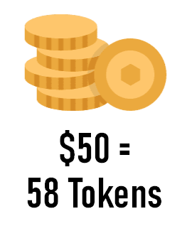 58 Tokens for $50 (Manhattan UES Pick Up Only)